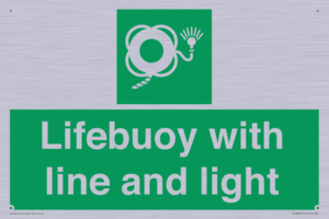 Lifebuoy with line and light